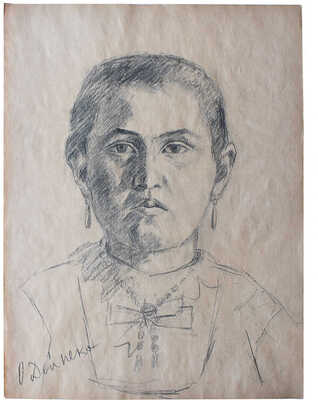 Дейнеко Ольга Константиновна. Женский портрет бусами на шее